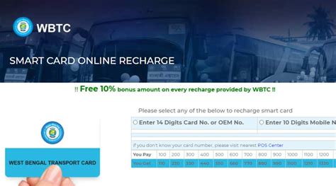 wbtc smart card recharge online|wbtc online.